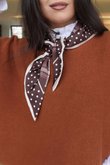 Plaid & Polka Border Triangle Silk Neckerchief Burgundy